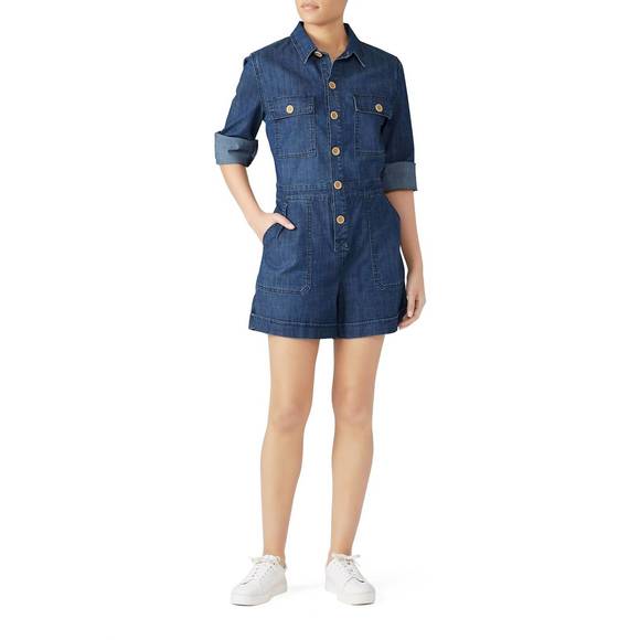 SANCTUARY Pants - SANCTUARY coronado denim surplus romper in blue